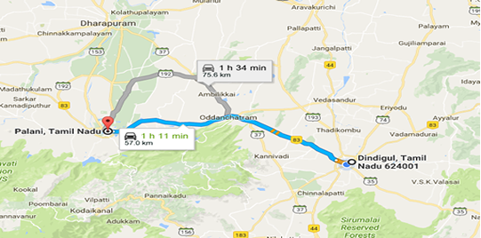 dindigul-to-kodaikanal-route-map